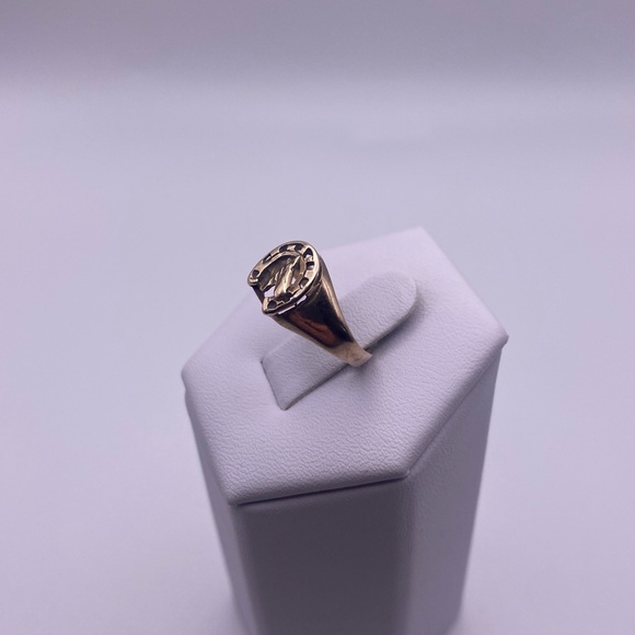 10k yellow gold Horseshoe ring - Picture 4 of 11